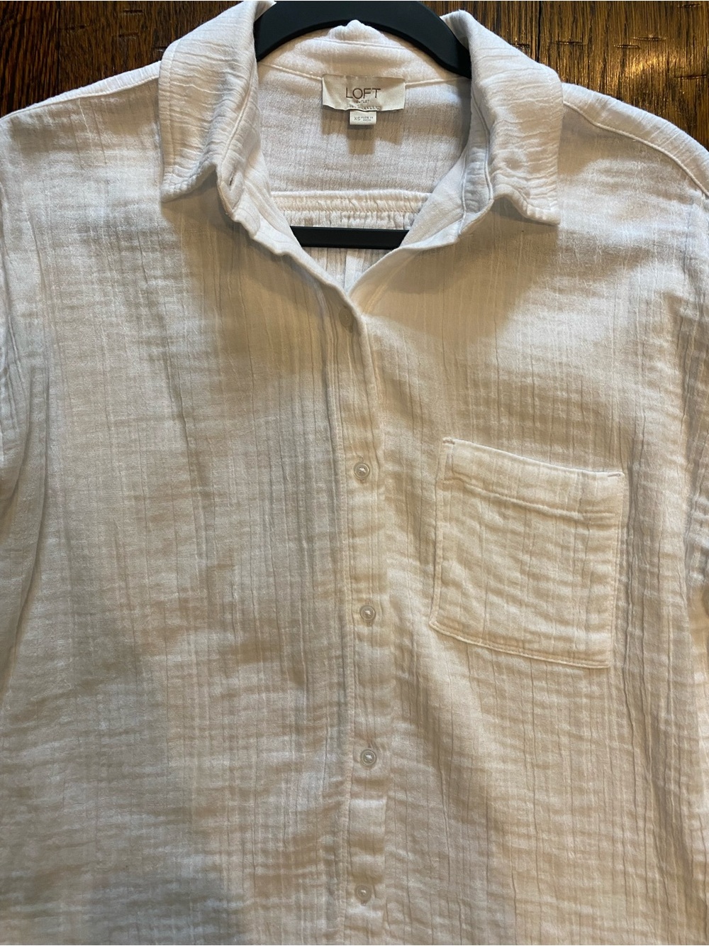 Classic White Long-Sleeve women’s button-Up Shirt - Picture 3 of 3
